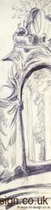 Nicky Haslam's pen sketch on sale for the Soane Museum silent auction