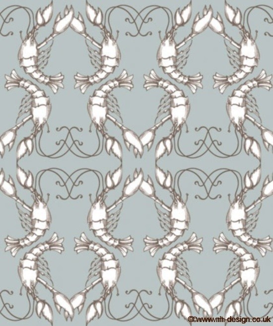 Georgia Horton Lobster Quadrille Wallpaper