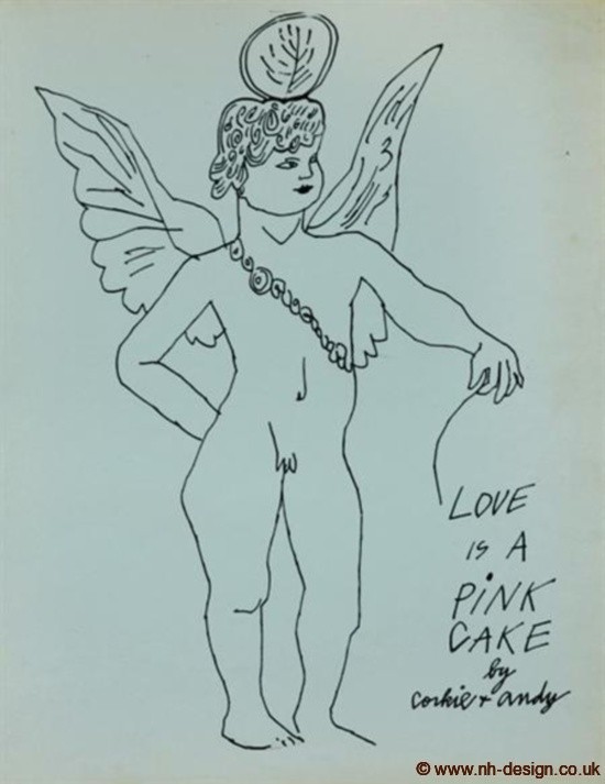 'Love is a Pink Cake' sketch by Andy Warhol