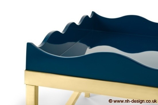 B Belles Rives Coffee Table (Blue Marine) Polished Brass closeup